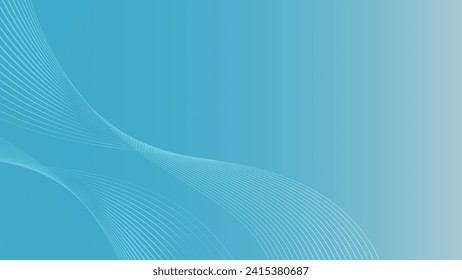Vector Abstract Flowing Curved Line Drawing with Gradient Background Material