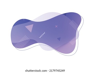 Vector abstract flowing shape, isolated banner for website or background. Liquid design element.
