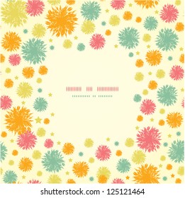 Vector abstract fluffy shapes frame background with hand drawn elements