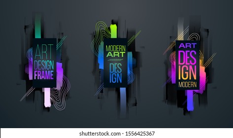 Vector abstract fluid frame for text Modern Art graphics for hipsters . dynamic frame stylish geometric design, liquids, shapes. element for design cards, invitations, gift cards, flyers