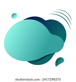 vector abstract fluid liquid elements with gradient neon colors, offer, speech bubble, azure