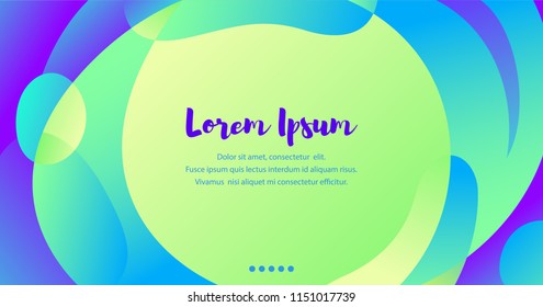 Vector abstract fluid shapes composition. Colorful trendy gradients in iridescent colors. Effect soft transition. Template of fluid organic shapes with plastic lines, forms. Liquid effect background. 