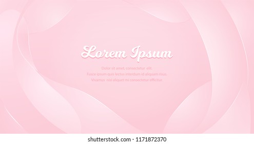 Vector abstract fluid shapes composition. Pink waves background with plastic liquid, organic shapes. Gradient gray scale color. Effect paper cut. Template of fluid organic shapes, plastic liquid form