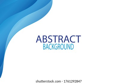 Vector abstract flyer or banner with place for text. Abstract background with blue streams of liquid in the corners on a white background. mesh with transparency. Blank for poster or business card.