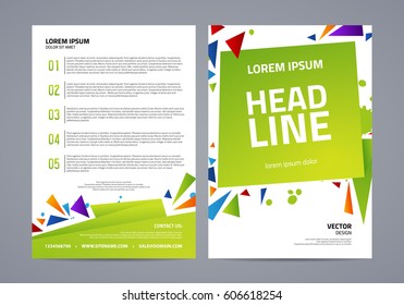 Vector abstract flyer template. Geometrical cover design. Vector illustration.