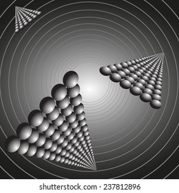 Vector abstract flying objects from balls on the abstract background