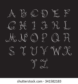 vector abstract font alphabet symbol old retro vintage style