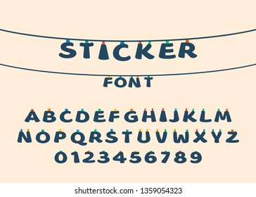 Vector abstract font in doodle style