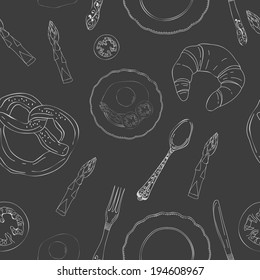 Vector abstract food seamless pattern.