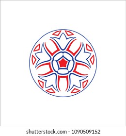 Vector Abstract Foot Ball Icon Over White.