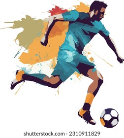 Vector abstract football soccer splash painting