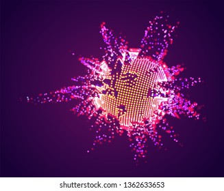 Vector abstract form. bright colors and highlights. neon rainbow.