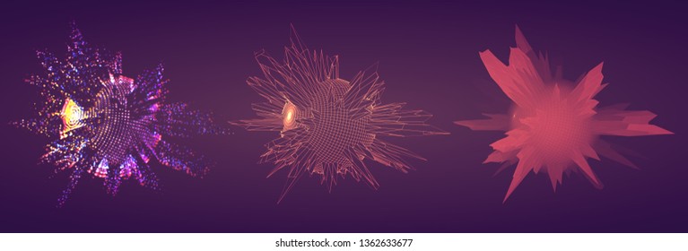 Vector abstract form. bright colors and highlights. neon rainbow.
