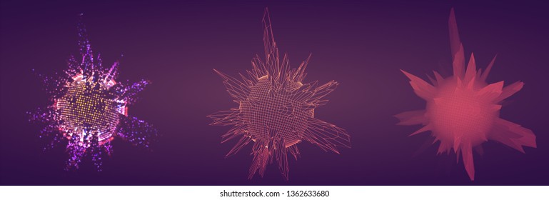 Vector abstract form. bright colors and highlights. neon rainbow.