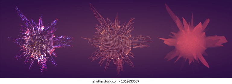 Vector abstract form. bright colors and highlights. neon rainbow.