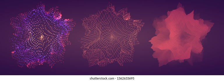 Vector abstract form. bright colors and highlights. neon rainbow.