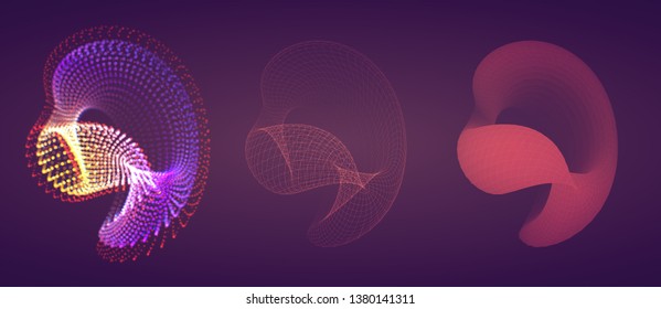 Vector abstract form. bright colors and highlights. neon rainbow.
