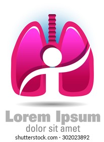 Vector abstract, forms the lungs as a symbol or icon health care