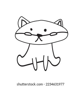 vector abstract fox icon fox black line symbol transparent background fox 