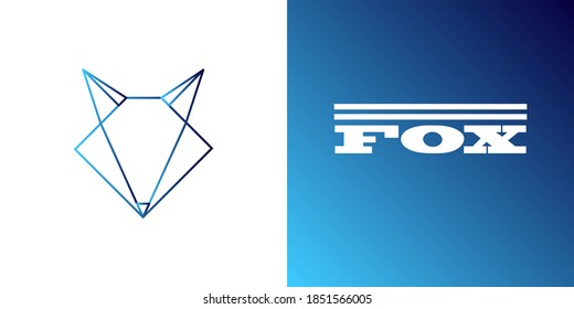 Vector abstract fox logo elements. Simple and clean style