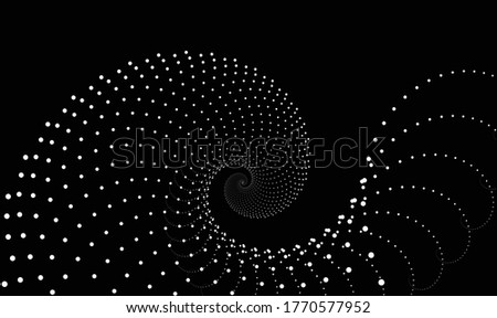 Vector abstract fractal on Back background,3D Feeling Illustration background with spiral,black and white backdrop.