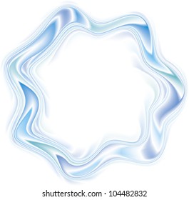 Vector abstract frame. Cool blue background of soft rippling of water lines