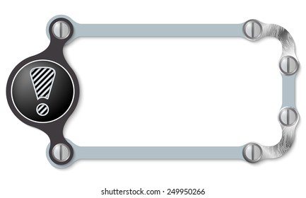 vector abstract frame and screws and exclamation mark