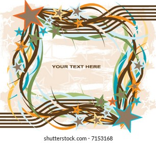 vector abstract frame with stars