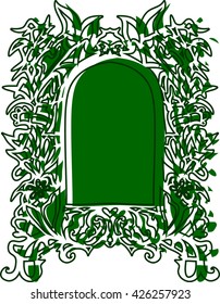 Vector abstract frames with baroque motifs. Ornate design elements. Mirror or picture frame in vintage style. Vector illustration.