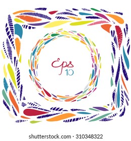 Vector abstract frames with colorful drops