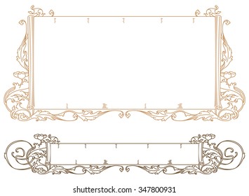 Vector abstract framework from the banner and bound plants for decoration and design