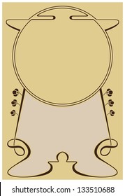 Vector abstract framework from the bound lines for decoration and design