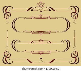 Vector abstract framework from the bound lines for decoration and design 