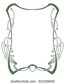 Vector abstract framework from the bound lines and plants for decoration and design