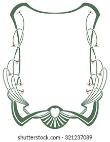 Vector abstract framework from the bound lines and plants for decoration and design