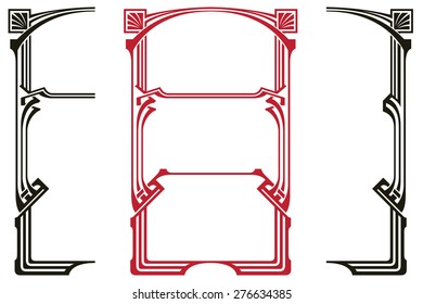 Vector abstract framework from the bound plants and lines for decoration and design
