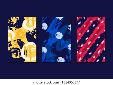 vector abstract freeform painting brush background collection for brochure banner and publication