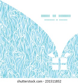 Vector abstract frost swirls texture Christmas gift box silhouette pattern frame card template