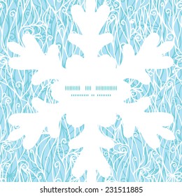 Vector abstract frost swirls texture Christmas snowflake silhouette pattern frame card template