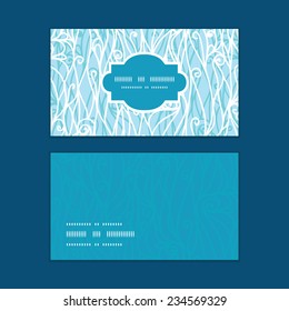 Vector abstract frost swirls texture horizontal frame pattern business cards set