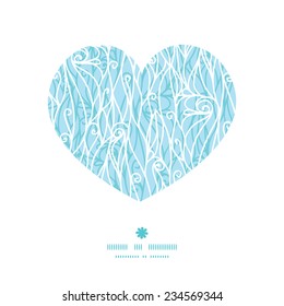 Vector abstract frost swirls texture heart silhouette pattern frame