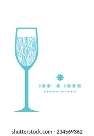 Vector abstract frost swirls texture wine glass silhouette pattern frame