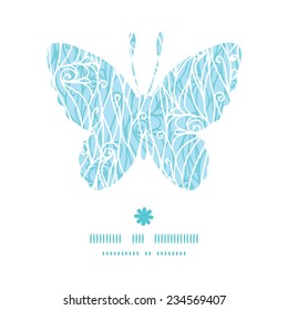 Vector abstract frost swirls texture butterfly silhouette pattern frame