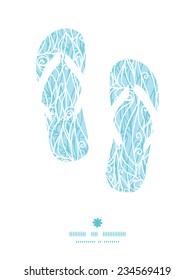 Vector abstract frost swirls texture flip flops silhouettes pattern frame