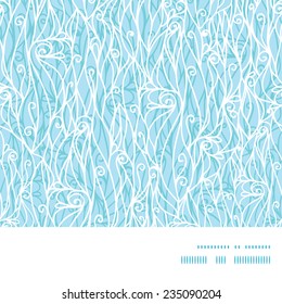 Vector abstract frost swirls texture horizontal frame seamless pattern background