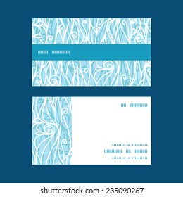 Vector abstract frost swirls texture horizontal stripe frame pattern business cards set