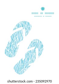 Vector abstract frost swirls texture flip flops silhouettes pattern frame