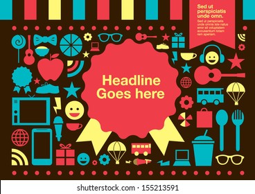 vector of abstract fun icon and layout