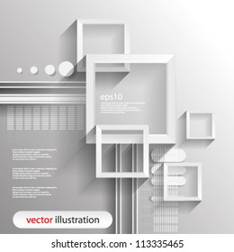 Vector abstract futuristic 3D Geometrical Digital concept illustration - eps10