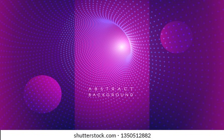 Vector abstract futuristic aesthetic background. Digital time funnel. Spatial-time continuum concept. Colorful blue magenta backdrop